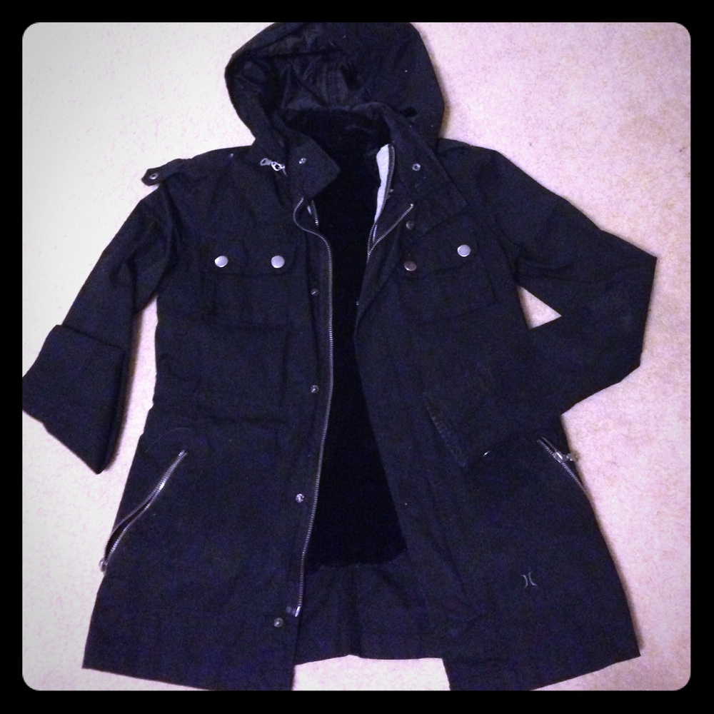 Hurley military black jacket